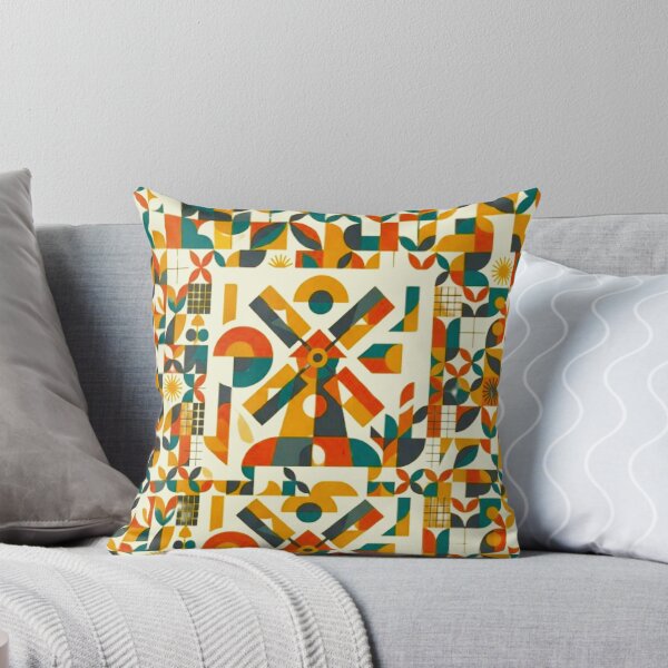 Item preview, Mid-Century Modern Geometric Windmill Mosaic Pattern designed and sold by MT-Hub | Cute Aesthetic Art, Stickers & Phone Cases.