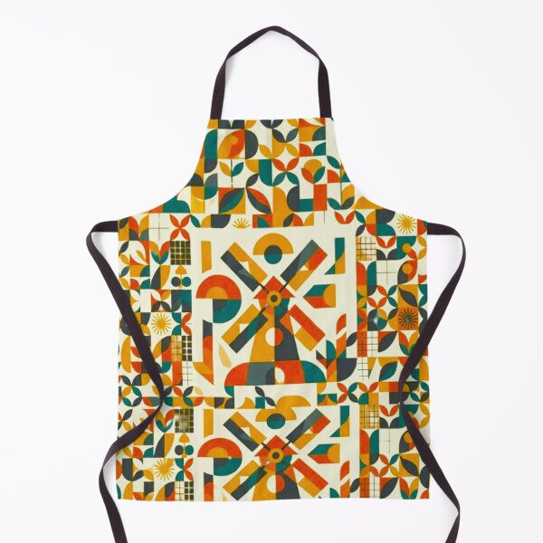 Item preview, Mid-Century Modern Geometric Windmill Mosaic Pattern designed and sold by MT-Hub | Art for Every Soul.
