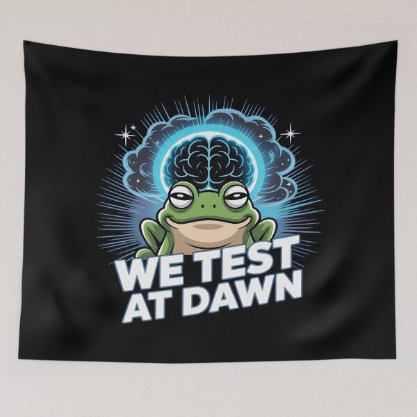 Item preview, We Test At Dawn Funny Frog Test Day | Galaxy Brain Frog Funny Exam Design designed and sold by PROPera-design.