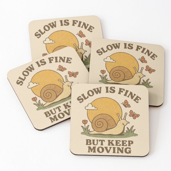 Item preview, Slow Is Fine But Keep Moving Snail Cute Motivational Vintage Design designed and sold by Negisandeep studio.