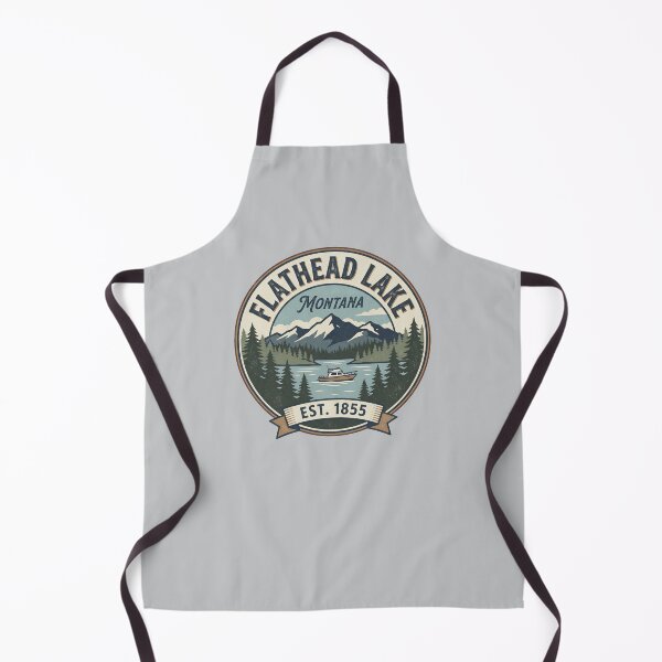 Item preview, Flathead Lake Montana Vintage Boating Lake Retro National Park Badge designed and sold by Milasneeze.