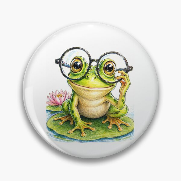 Item preview, Smart Frog Wearing Glasses On Lily Pad Art designed and sold by Hafcishop.