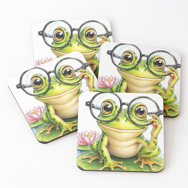 Item preview, Smart Frog Wearing Glasses On Lily Pad Art designed and sold by Hafcishop.
