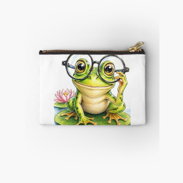 Item preview, Smart Frog Wearing Glasses On Lily Pad Art designed and sold by Hafcishop.