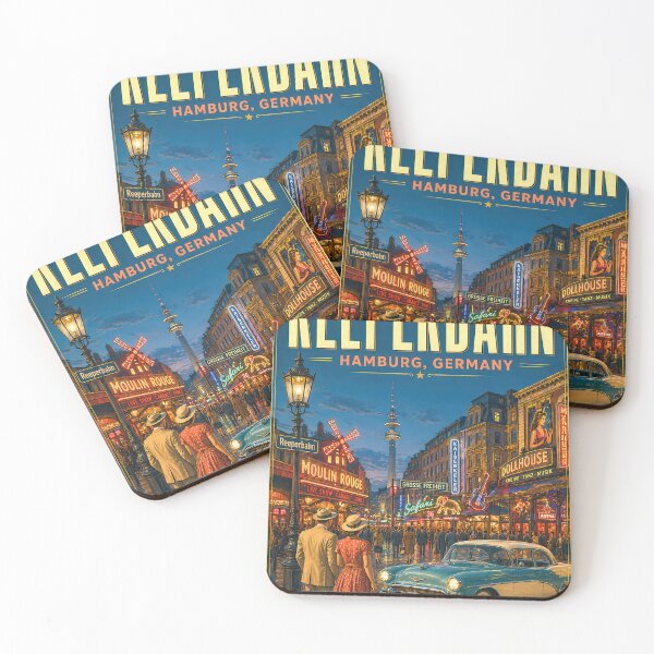 Item preview, Reeperbahn Hamburg – Vintage Travel Poster - Nightlife Energy Urban Rhythm designed and sold by Earth Celebration Designs.