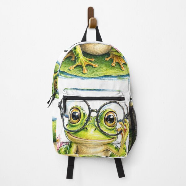 Item preview, Smart Frog Wearing Glasses On Lily Pad Art designed and sold by Hafcishop.