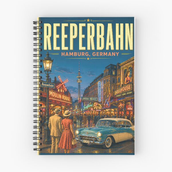 Item preview, Reeperbahn Hamburg – Vintage Travel Poster - Nightlife Energy Urban Rhythm designed and sold by Earth Celebration Designs.