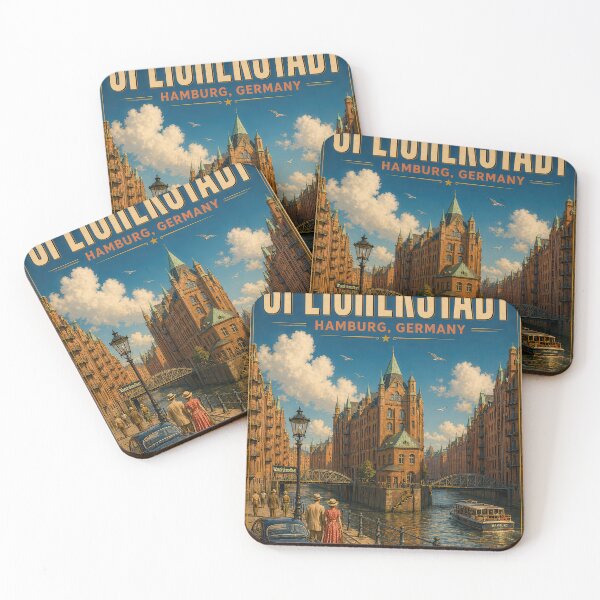 Item preview, Speicherstadt Hamburg – Vintage Travel Poster - Canal Magic Brick Heritage designed and sold by Earth Celebration Designs.