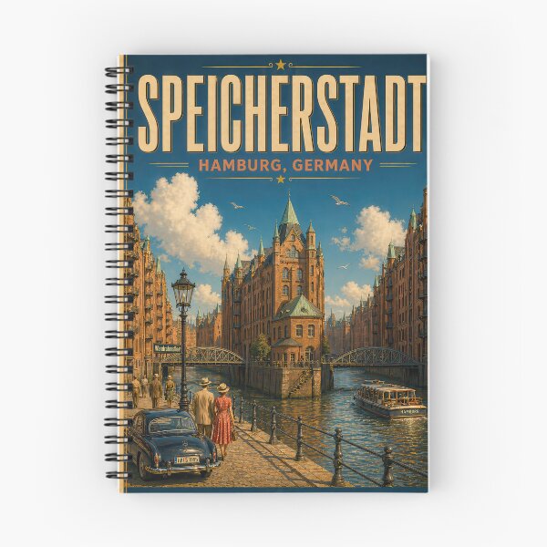 Item preview, Speicherstadt Hamburg – Vintage Travel Poster - Canal Magic Brick Heritage designed and sold by Earth Celebration Designs.