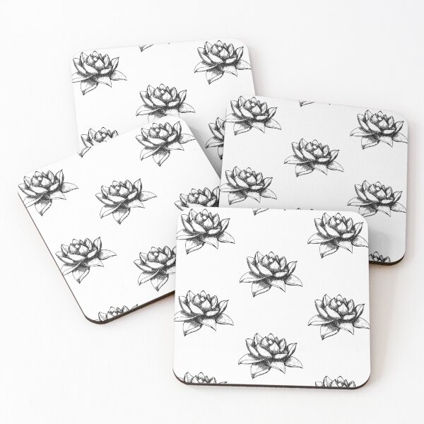 Item preview, Lotus flower motif, Ink engraving style illustration designed and sold by JGGraphdesign.
