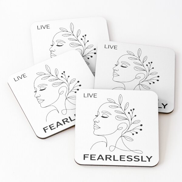 Item preview, Live Fearlessly Minimal Line Art Face, Feminine Empowerment Quote, Aesthetic Boho Design designed and sold by Cool-cat-art.
