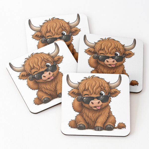 Item preview, Funny Highland Cow with Sunglasses Cute Fluffy Animal Design designed and sold by Mh-ARTWORX.