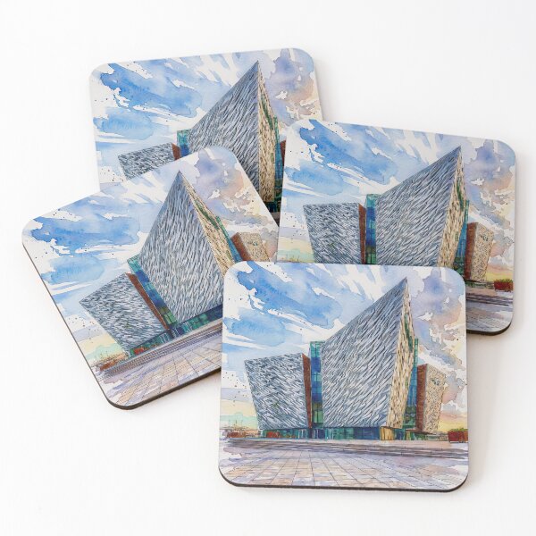 Item preview, Watercolour illustration of the Titanic Museum, Belfast, Antrim, Northern Ireland. designed and sold by davidelder.