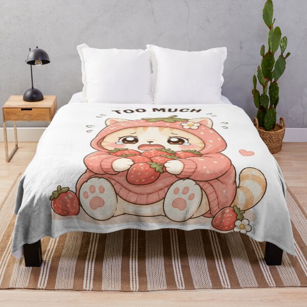 Item preview, Too Much Strawberry Cat | Cute Kawaii Aesthetic | Overstimulated Mood Design designed and sold by The Mood Index.
