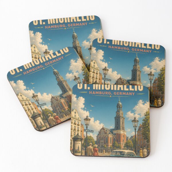 Item preview, St Michaelis Hamburg – Vintage Travel Poster - Baroque Grandeur Hanseatic Soul designed and sold by Earth Celebration Designs.