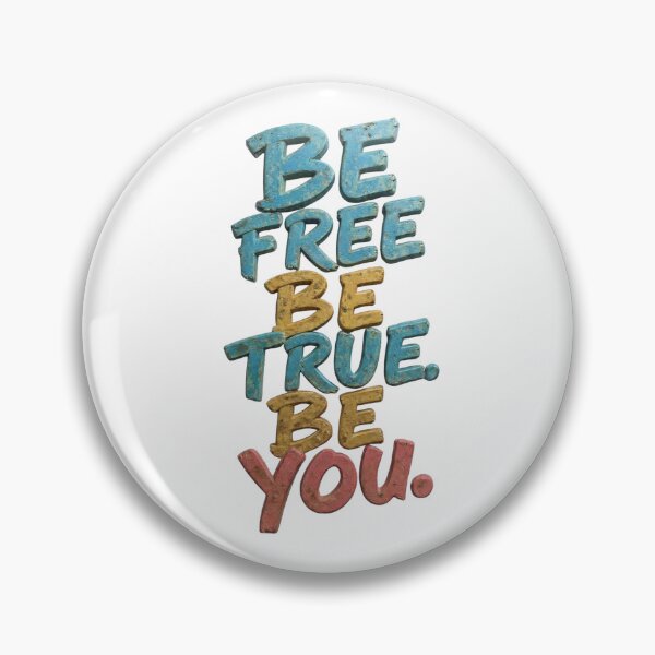 Item preview, 3D Vintage Stone Carved Inspirational Quote BE FREE BE TRUE BE YOU Text Design with Distressed Blue Pink Tan Lettering on Clean White Background designed and sold by Thaweesap789.