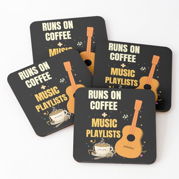 Item preview, Runs On Coffee And Music Playlists Funny Coffee Music Design designed and sold by Joyful-Pixel.
