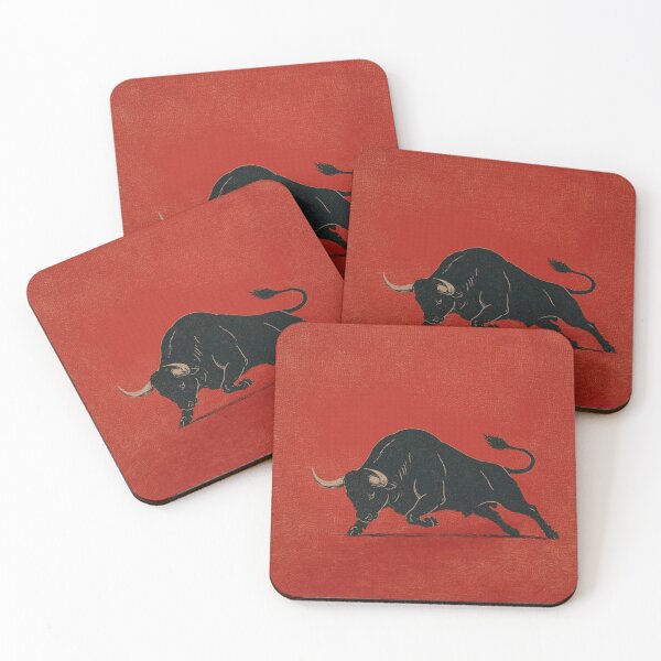 Item preview, Red bull - charging - spanish mid century moden style artwork  designed and sold by USAfineprints.