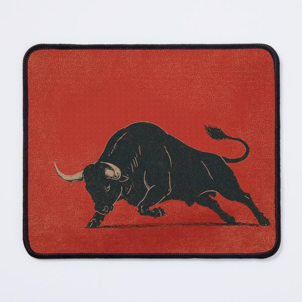Item preview, Red bull - charging - spanish mid century moden style artwork  designed and sold by USAfineprints.