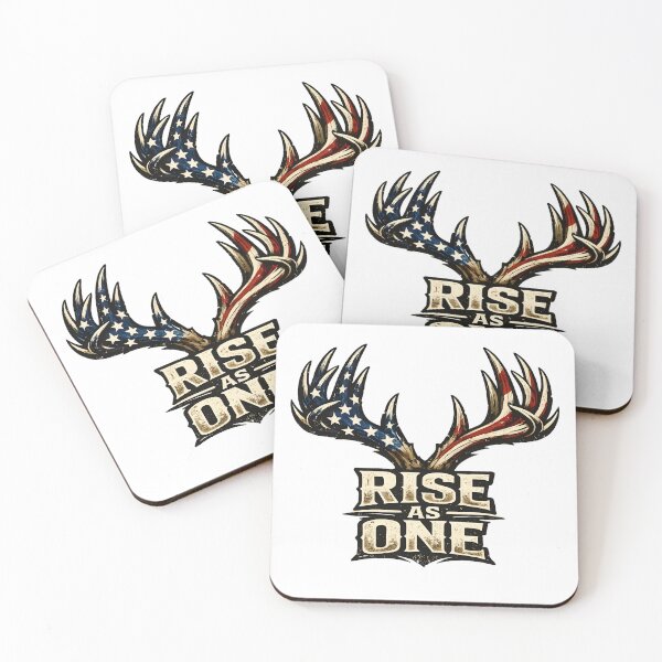Item preview, Patriotic Deer Antlers American Flag Rise As One Unity designed and sold by DraftAndDoneArt.