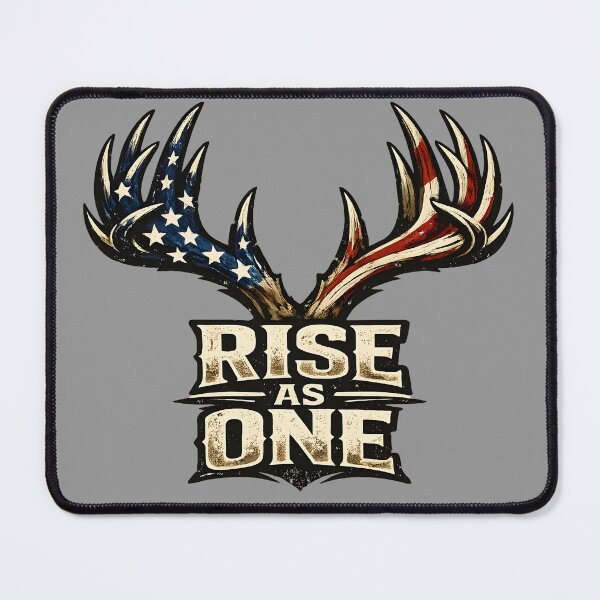 Item preview, Patriotic Deer Antlers American Flag Rise As One Unity designed and sold by DraftAndDoneArt.