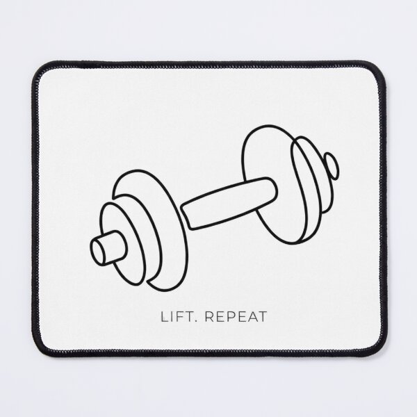 Item preview, Lift. Repeat minimal line art dumbbell gym design  designed and sold by asmaqa.