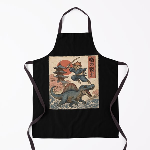 Item preview, Samurai Cat vs Spinosaurus Ukiyo-e designed and sold by SiarheiYur.