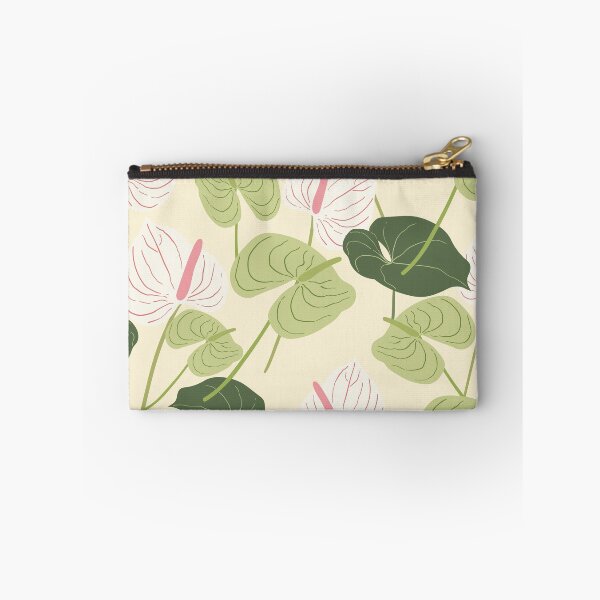 Item preview, Seamless background image with green and red anthurium flower pattern designed and sold by Aikesout.
