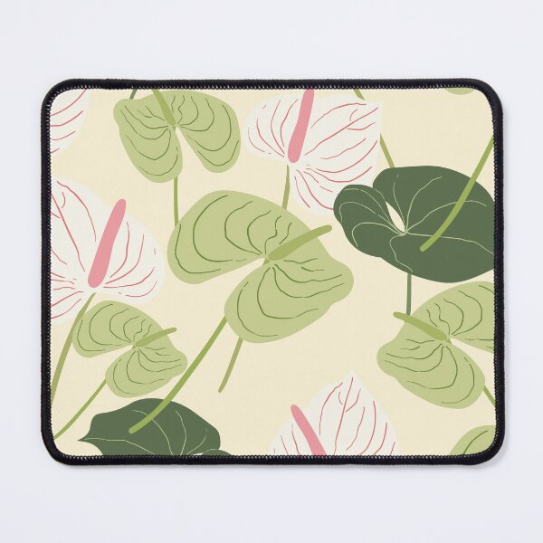 Item preview, Seamless background image with green and red anthurium flower pattern designed and sold by Aikesout.