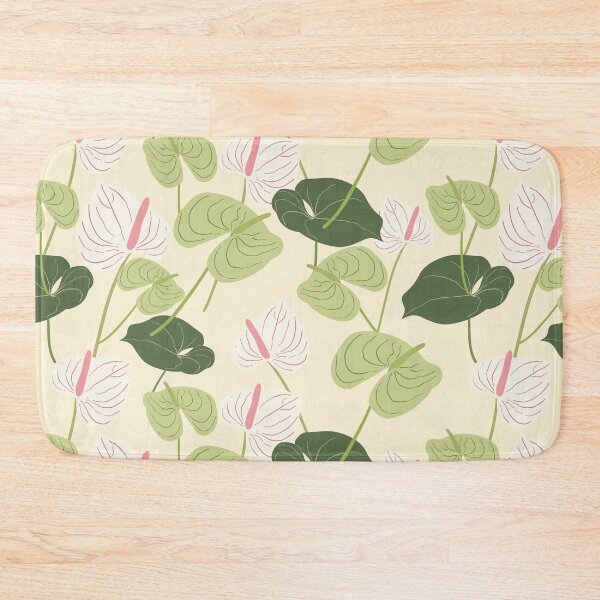 Item preview, Seamless background image with green and red anthurium flower pattern designed and sold by Aikesout.