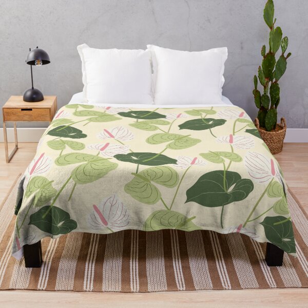 Item preview, Seamless background image with green and red anthurium flower pattern designed and sold by Aikesout.