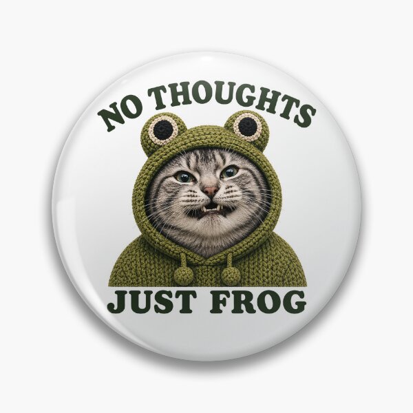 Item preview, No Thoughts Just Frog Funny Frog Cat Meme designed and sold by Eh Plus Designs.