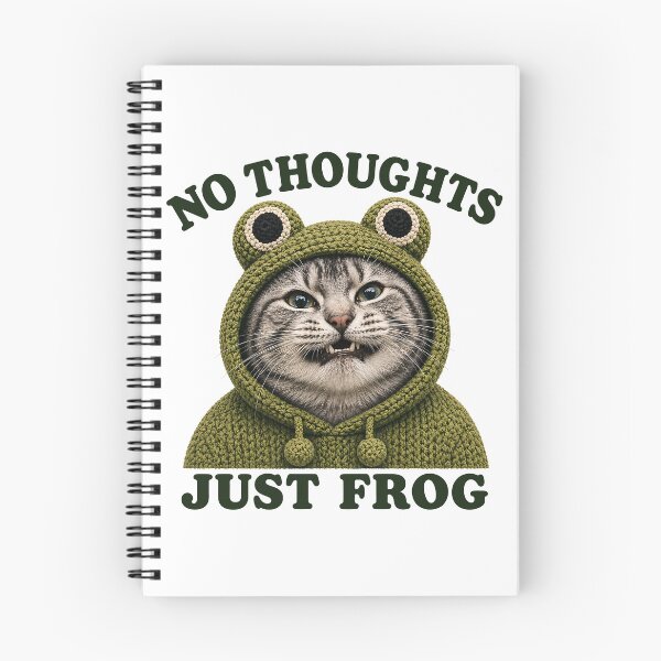Item preview, No Thoughts Just Frog Funny Frog Cat Meme designed and sold by Eh Plus Designs.