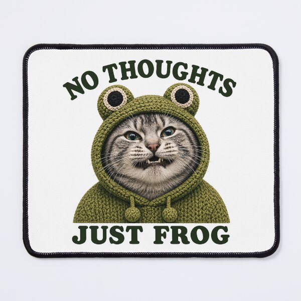 Item preview, No Thoughts Just Frog Funny Frog Cat Meme designed and sold by Eh Plus Designs.