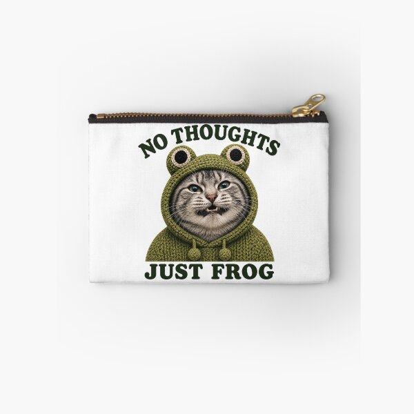 Item preview, No Thoughts Just Frog Funny Frog Cat Meme designed and sold by Eh Plus Designs.