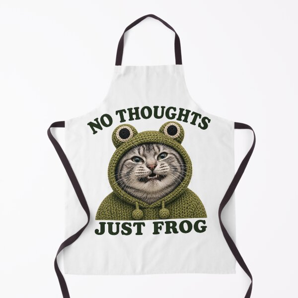 Item preview, No Thoughts Just Frog Funny Frog Cat Meme designed and sold by Eh Plus Designs.