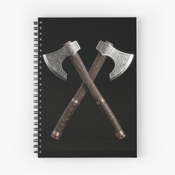 Item preview, Realistic 3D rendered crossed Viking axes featuring detailed  designed and sold by ValhallaFantasy.