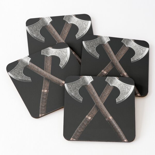 Item preview, Realistic 3D rendered crossed Viking axes featuring detailed  designed and sold by ValhallaFantasy.