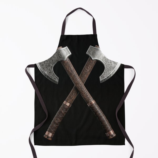 Item preview, Realistic 3D rendered crossed Viking axes featuring detailed designed and sold by ValhallaFantasy.