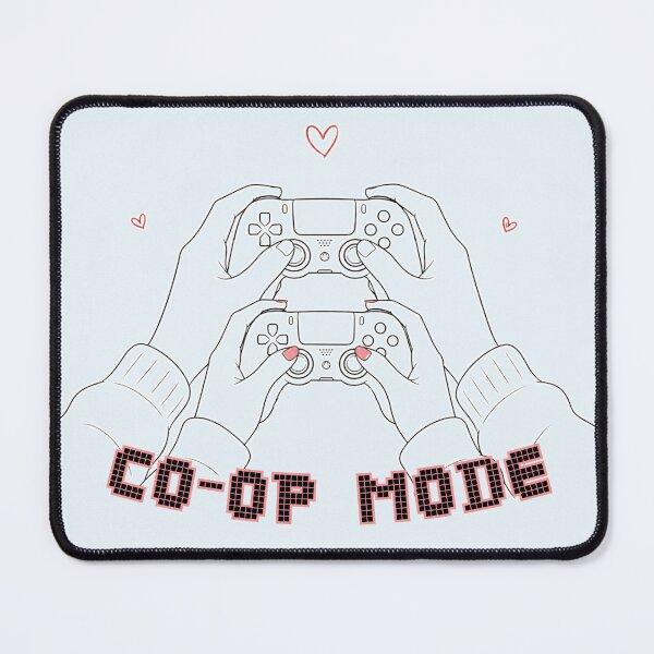Item preview, Co-op Mode | Minimalist gaming couple with controllers designed and sold by Love&Geek.