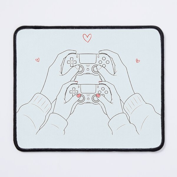 Item preview, Co-op Mode for couples | Minimalist gamer couple with controllers designed and sold by Love&Geek.