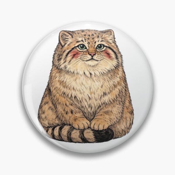Item preview, Fluffy Pallas Cat Sitting Manul Wild Cat Illustration designed and sold by Spectrumcontour.