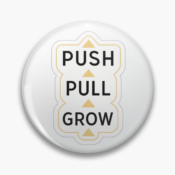 Item preview, Push Pull Grow – Minimalist Gym Motivation Badge, Fitness Mantra Sticker, Workout Gift for Gym Lovers and Lifters designed and sold by asmaqa.