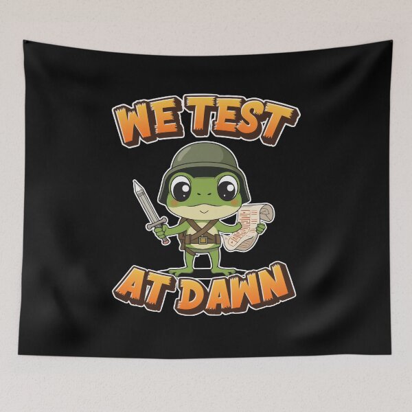 Item preview, We Test At Dawn Funny Frog Test Day | Cute Frog Soldier Funny School Design designed and sold by PROPera-design.