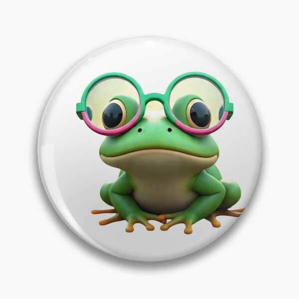 Item preview, Cute Cartoon Frog With Pink Round Glasses designed and sold by Hafcishop.