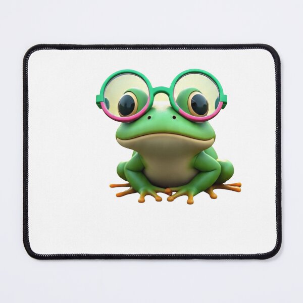 Item preview, Cute Cartoon Frog With Pink Round Glasses designed and sold by Hafcishop.
