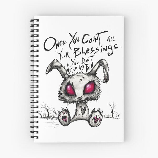 Item preview, Gothic Bunny Art - Count Your Blessings Dark Aesthetic Quote designed and sold by kitastylish.