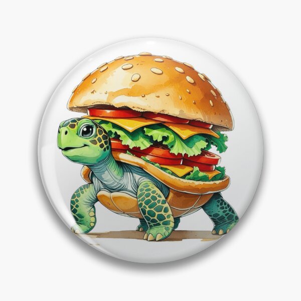Item preview, Funny Sea Turtle Hamburger Fast Food Hybrid Art designed and sold by AQUILAKREO.