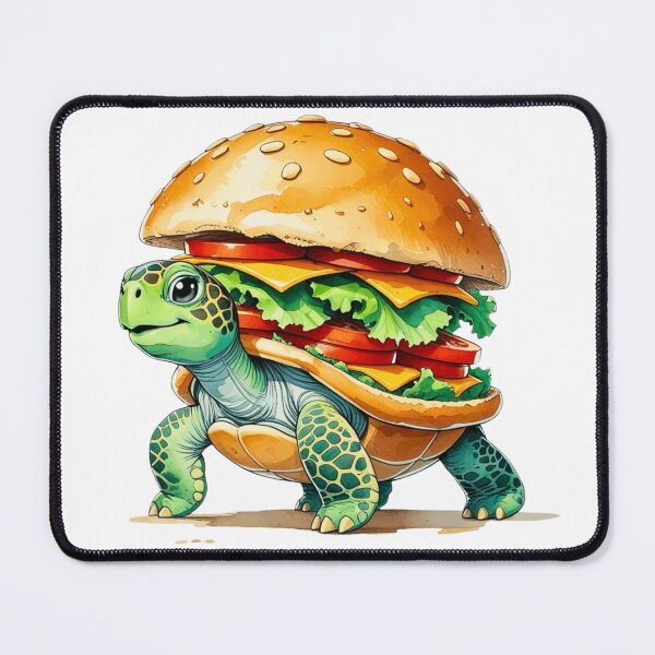 Item preview, Funny Sea Turtle Hamburger Fast Food Hybrid Art designed and sold by AQUILAKREO.