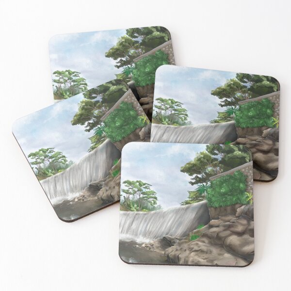 Item preview, River Waterfall Landscape Illustration designed and sold by maulaniism.